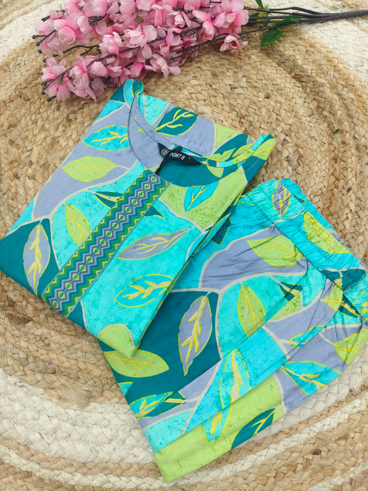 Blue  cord set Top & Bottom (L)