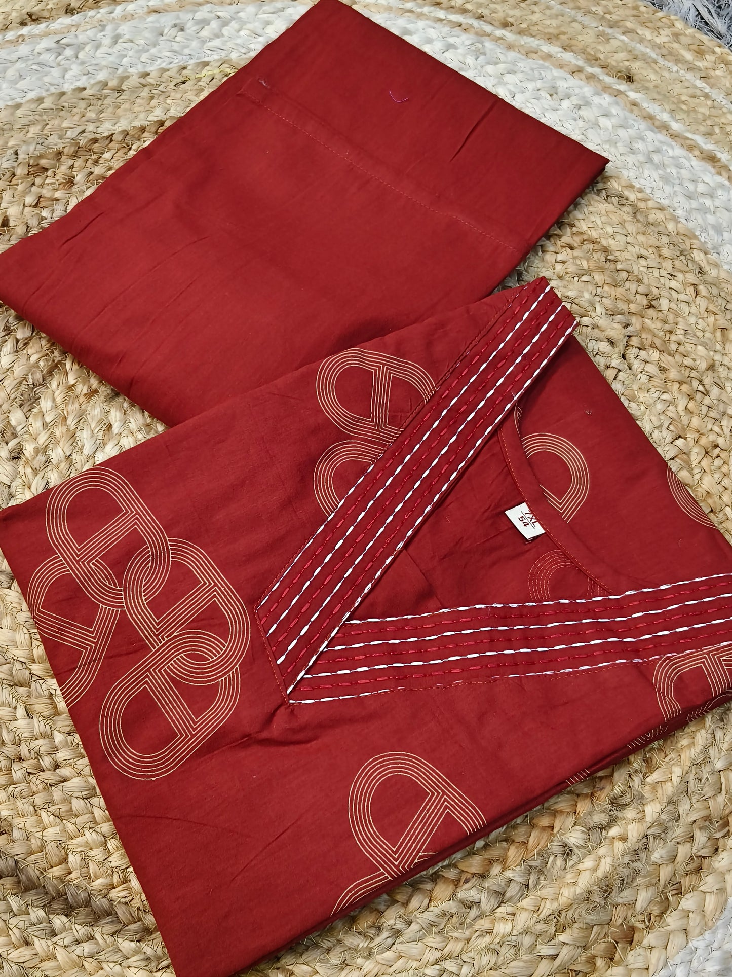 Maroon pure cotton cord set