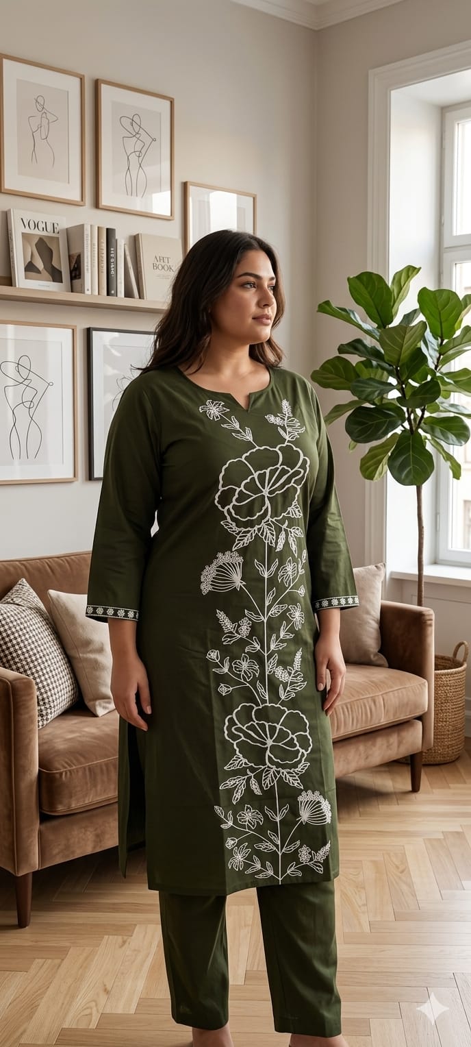 Green cotton cord sets
