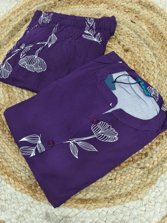 Purple rayon cord set