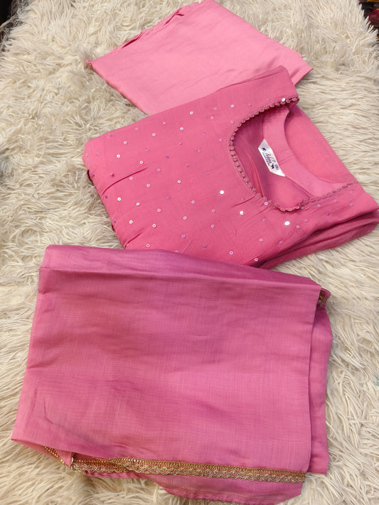 Pink designer Aline suit