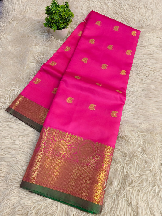 Pink Semi kanchi silk saree