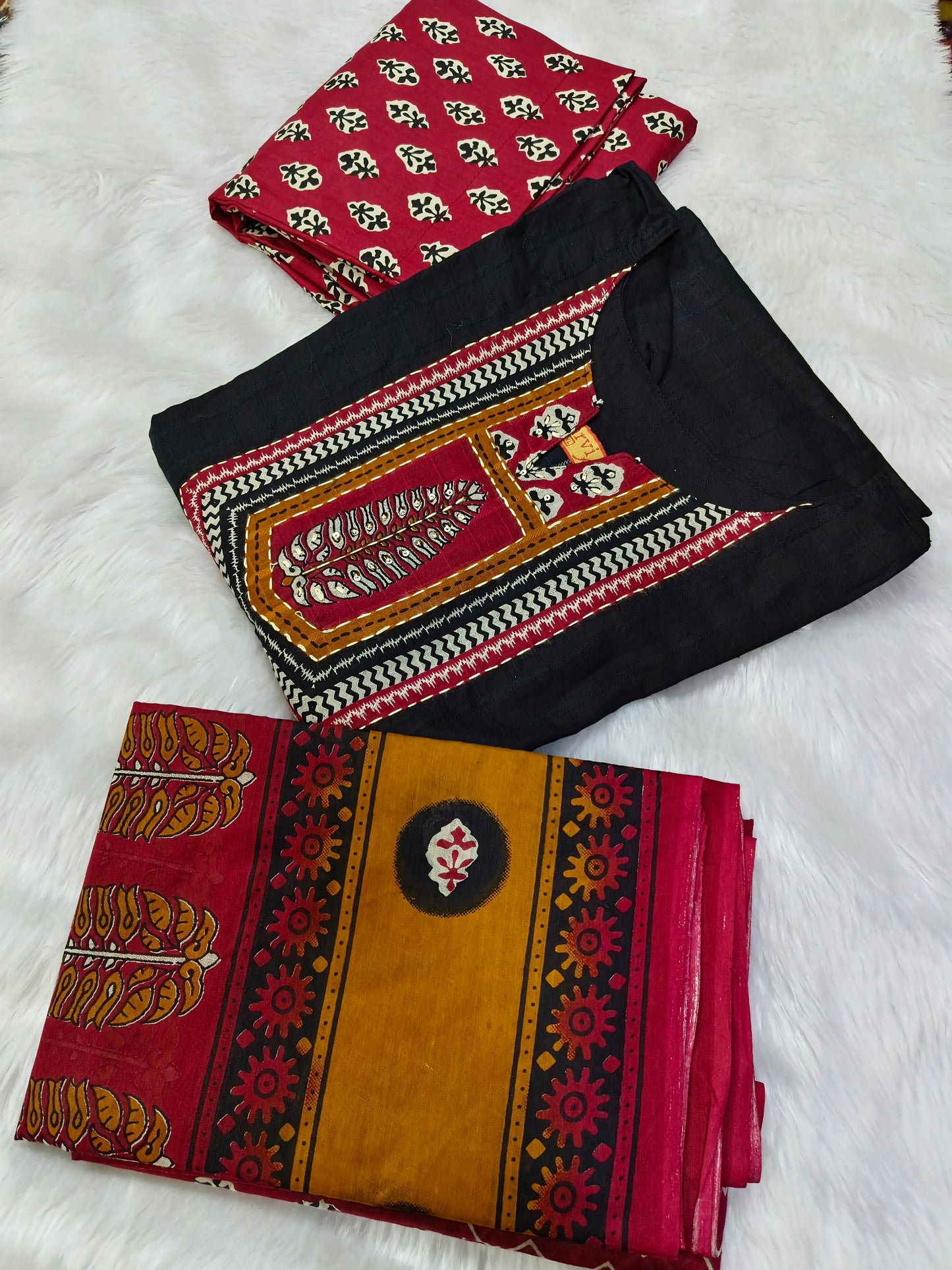 Black Aarvi Pure Cotton Suit