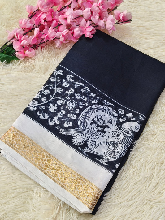 Black Dola silk saree