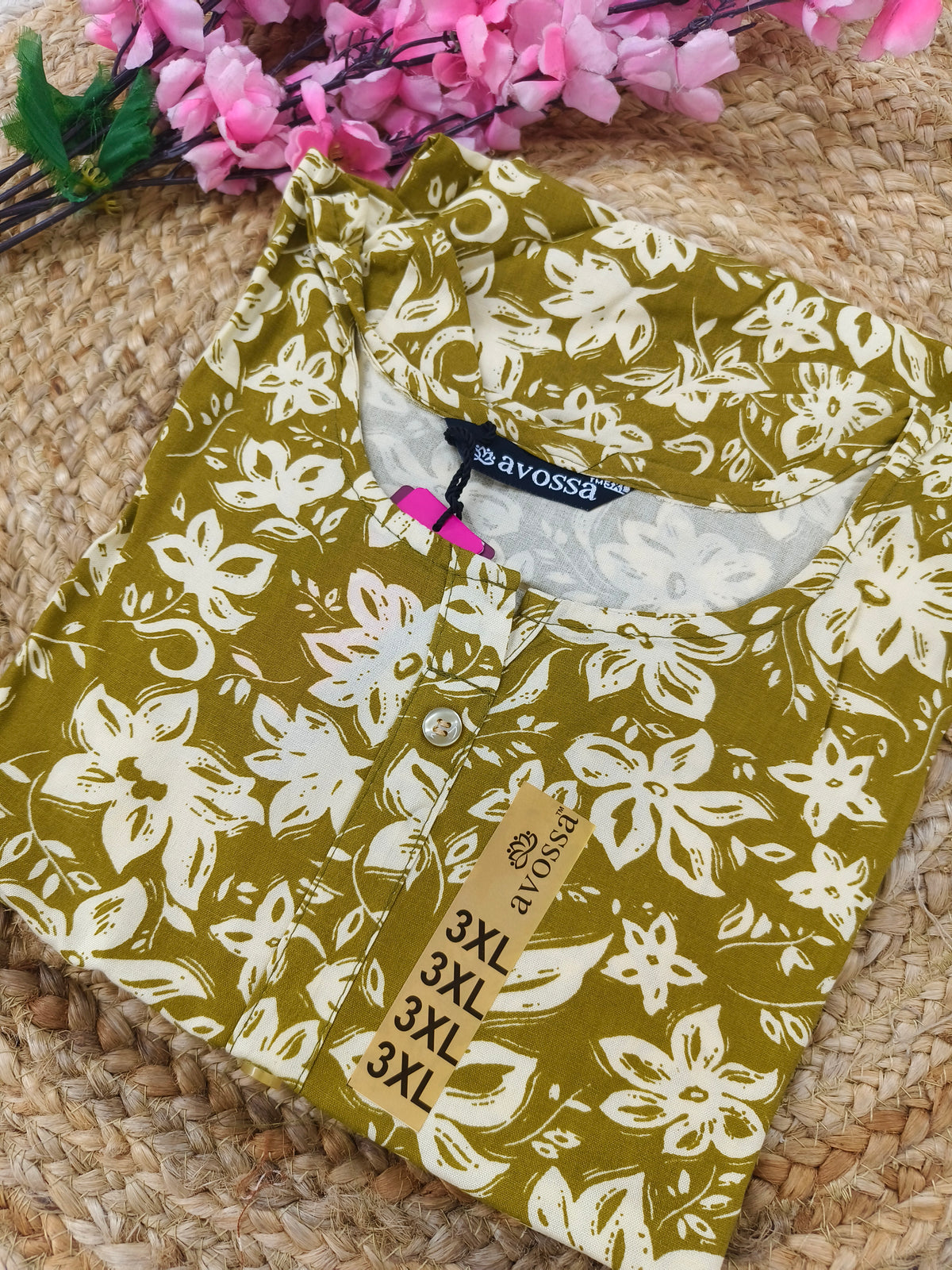 Mustard yellow rayon straight kurta