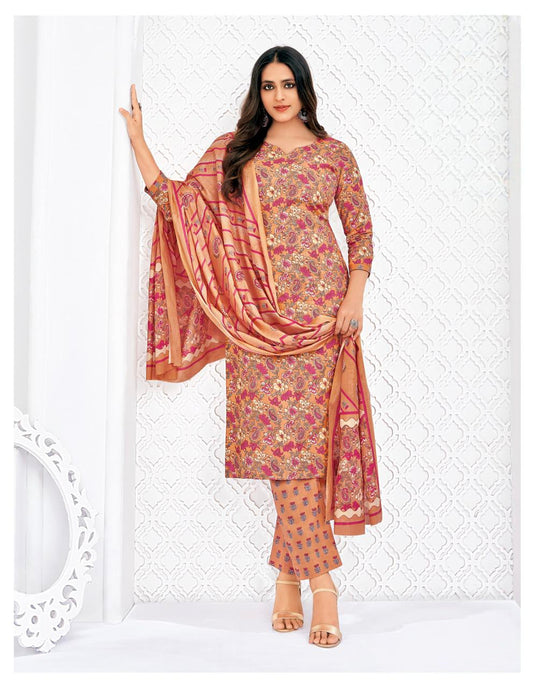 Beige Pure Cotton sets with duppata