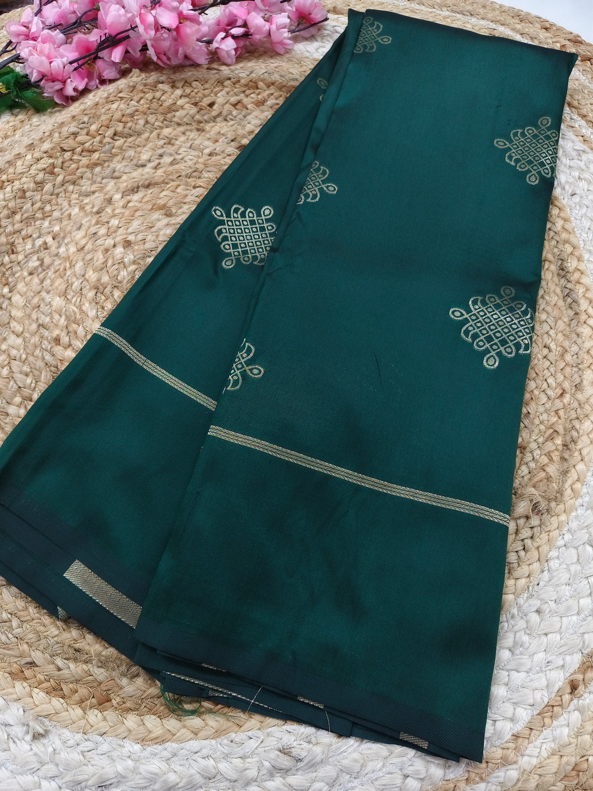 Bottle Green Elegant soft silk saree