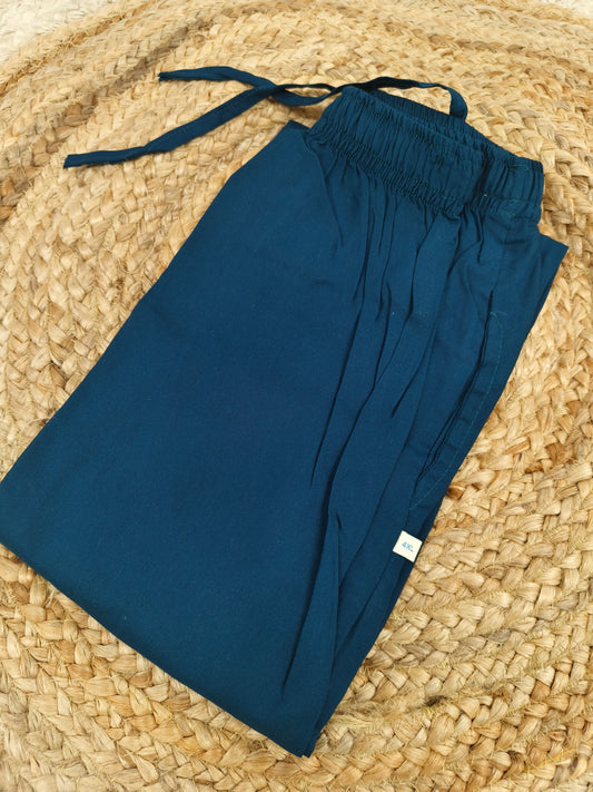 Peacock blue Rayon plazo pant