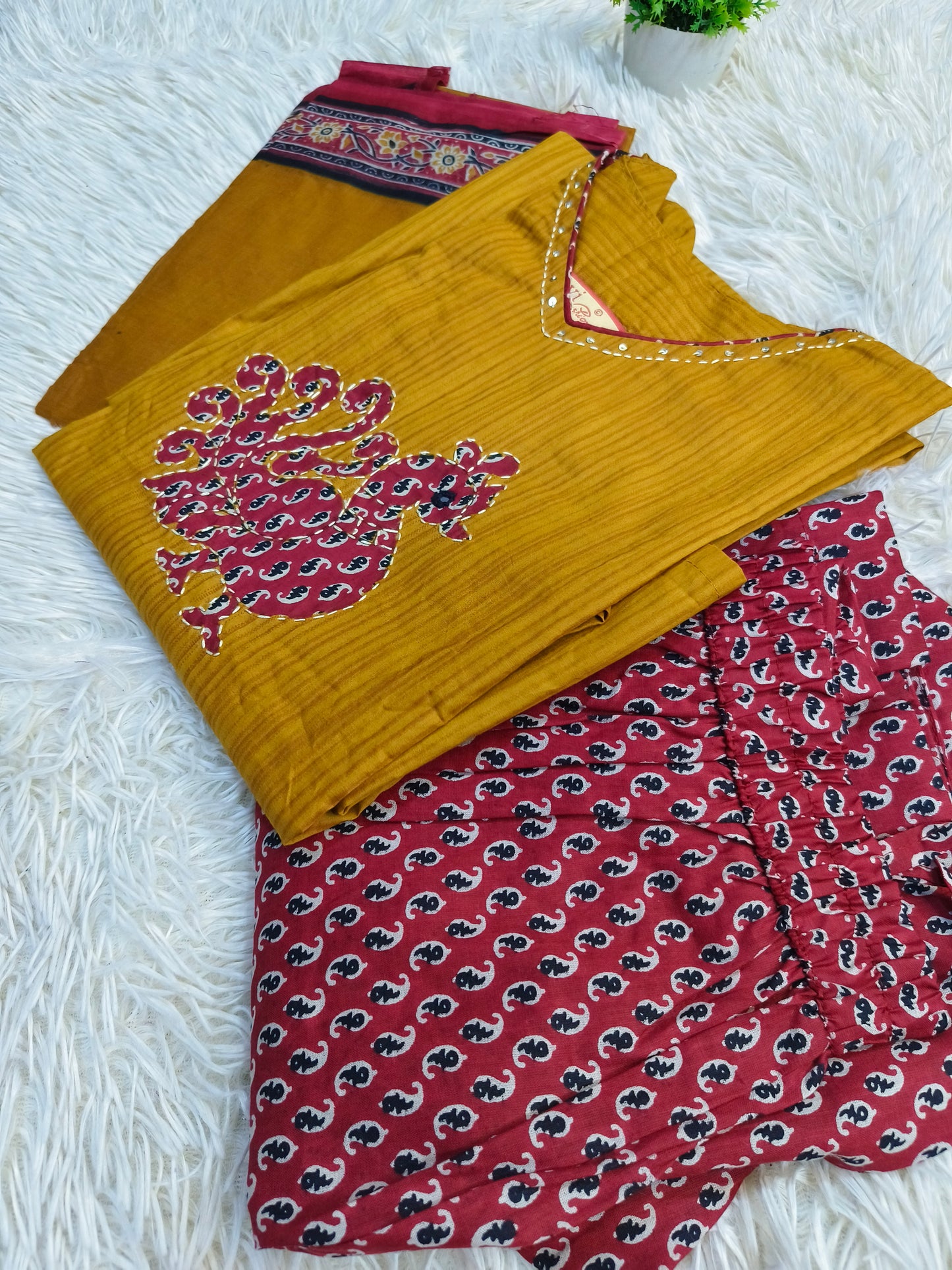 Yellow Aarvi Pure Cotton Suit