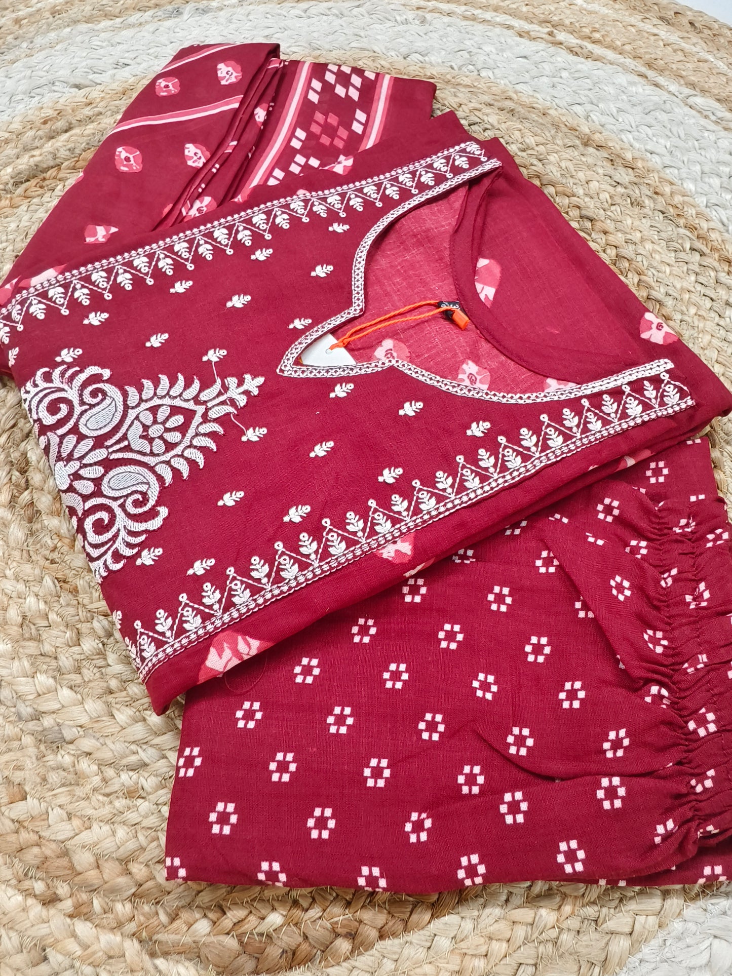 Red cotton sets with duppata