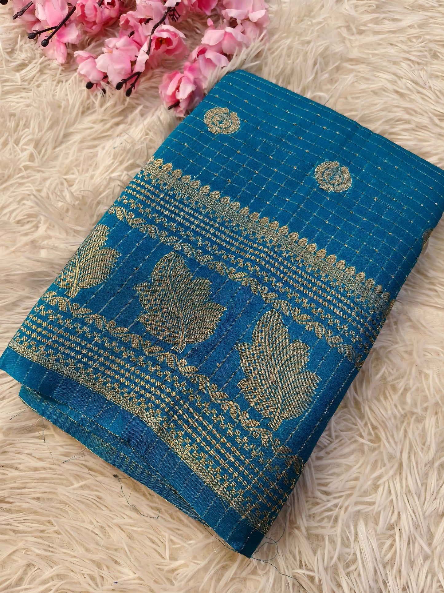 Sky Blue semi Mysore silk saree