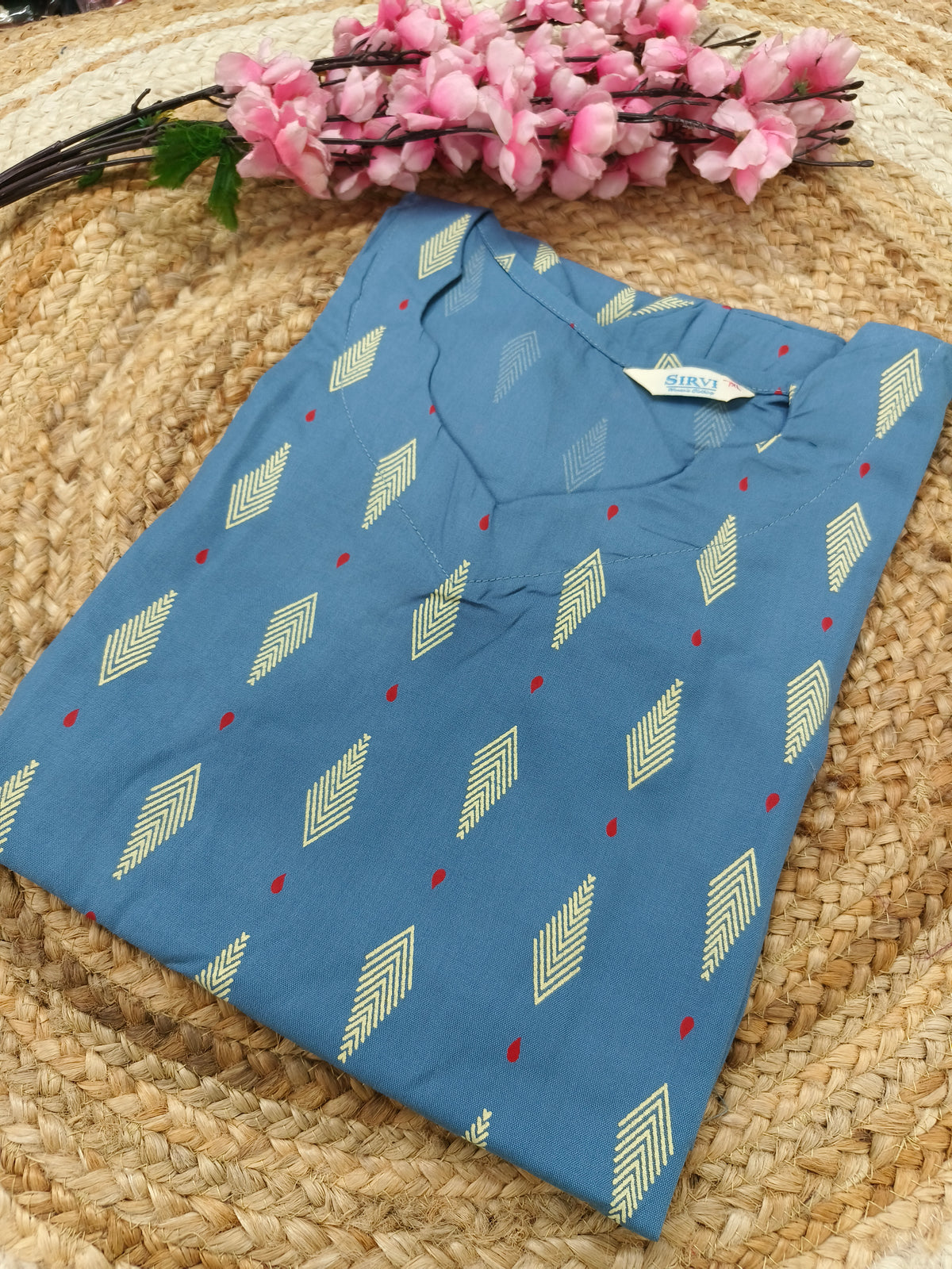 Blue Rayon straight kurta