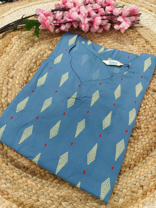 Blue Rayon straight kurta