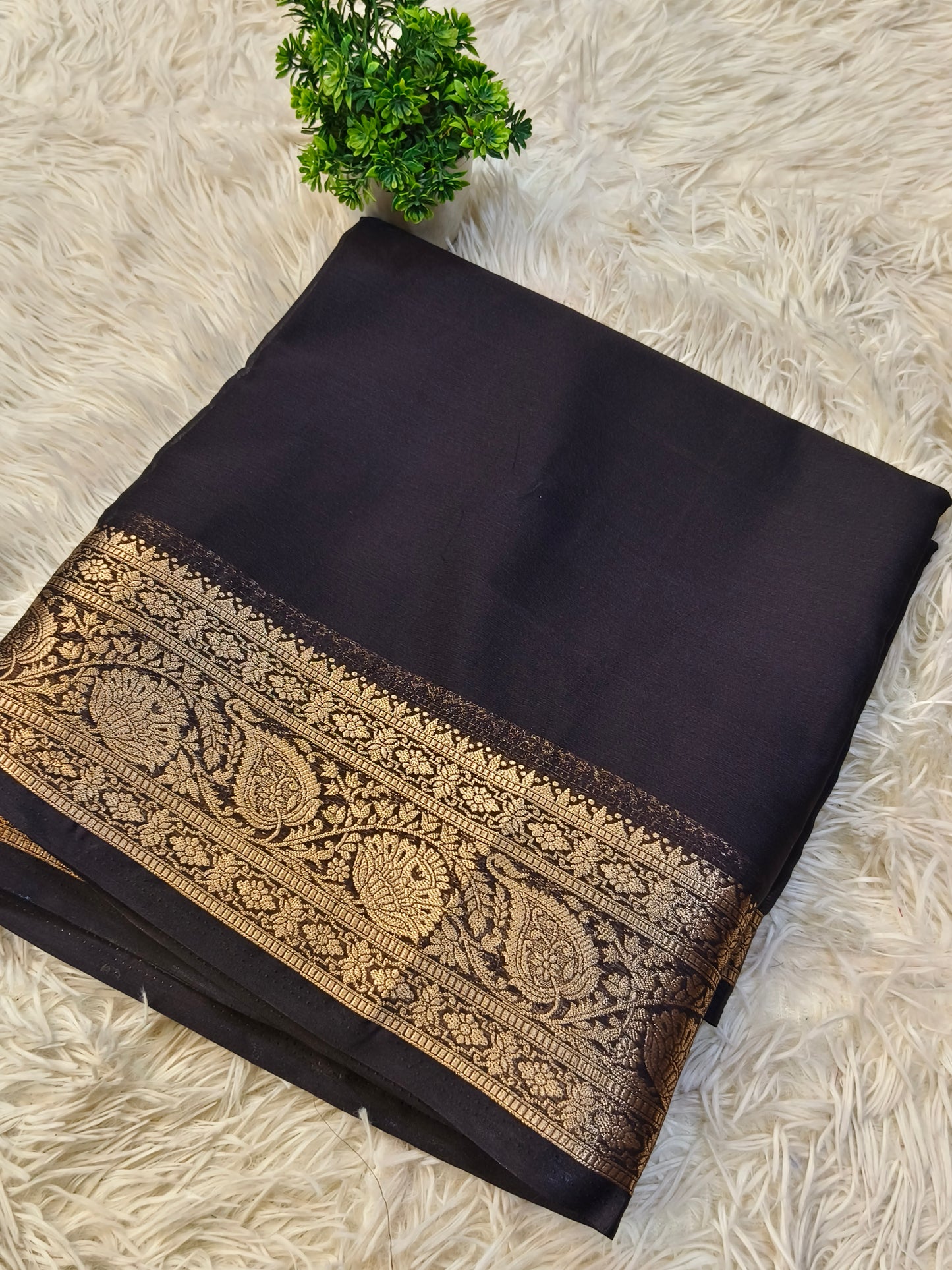Black Mysore Dani chiffon saree
