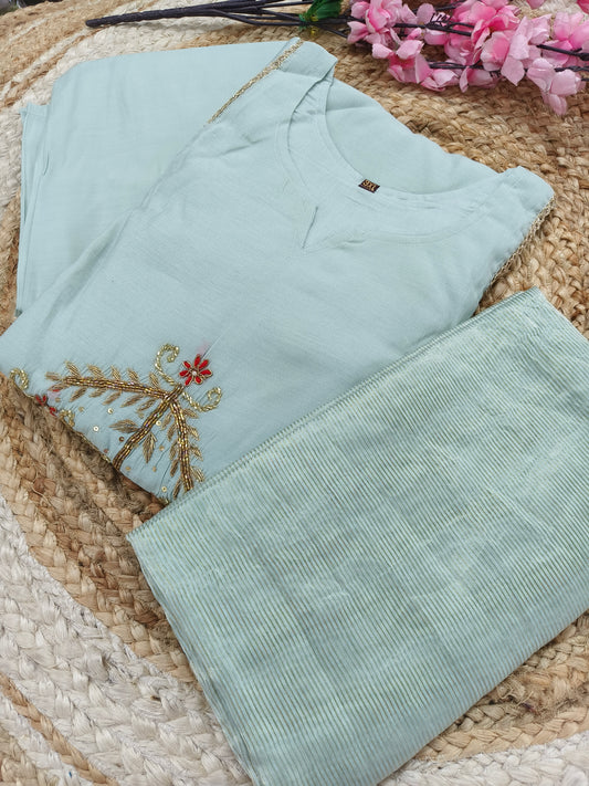 Elegant light blue Malchanderi A - Line suits