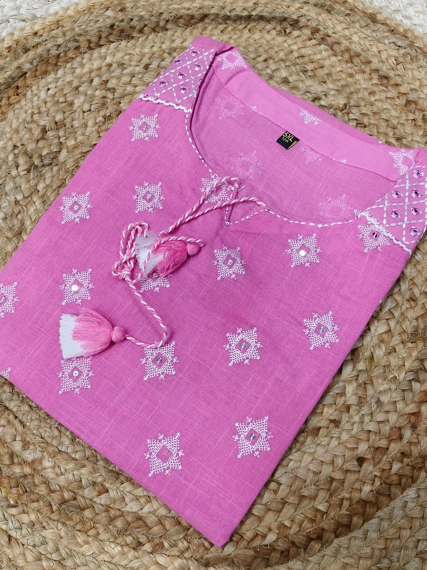 Pink Cotton short Kurtis