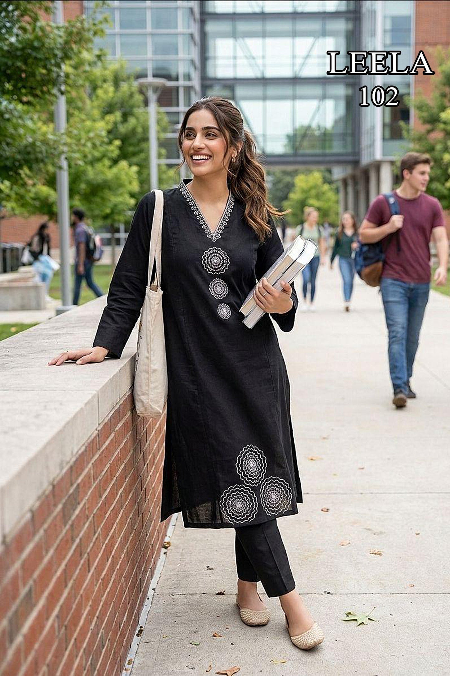 Black Elegant cotton cord sets