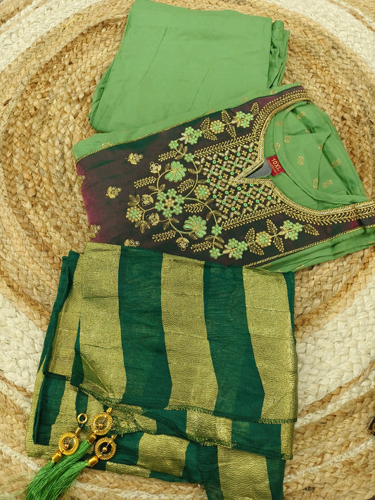 Pista Green Plus size salwar suites