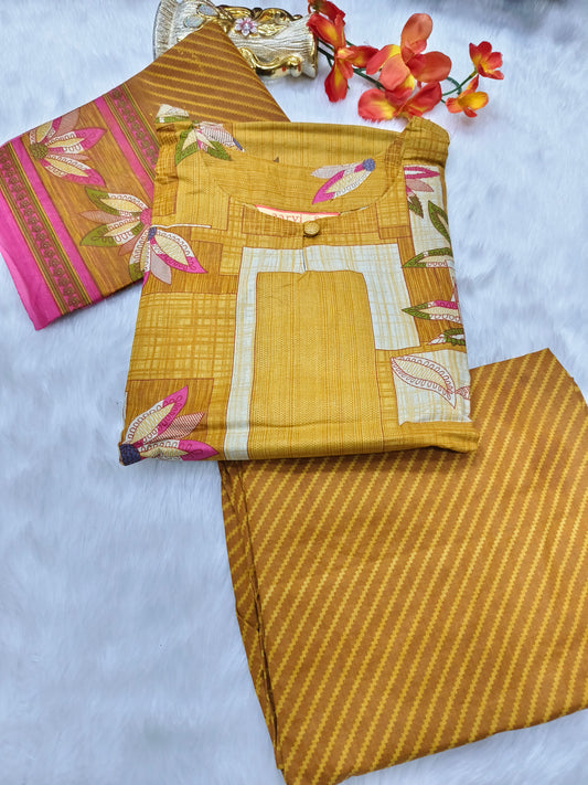 Mustard yellow Aarvi Pure Cotton Suit