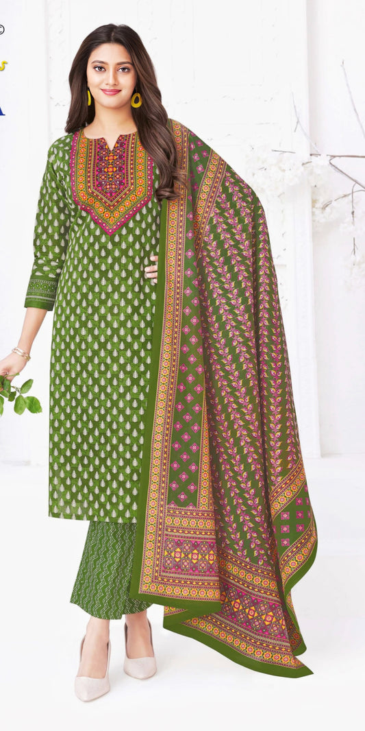 Leafgreen cotton suits