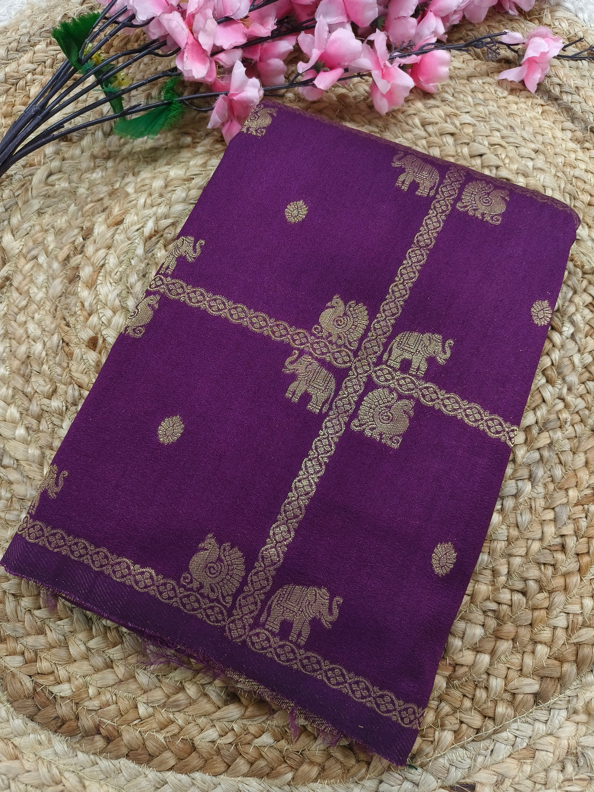 Wine Georgette silk saree
