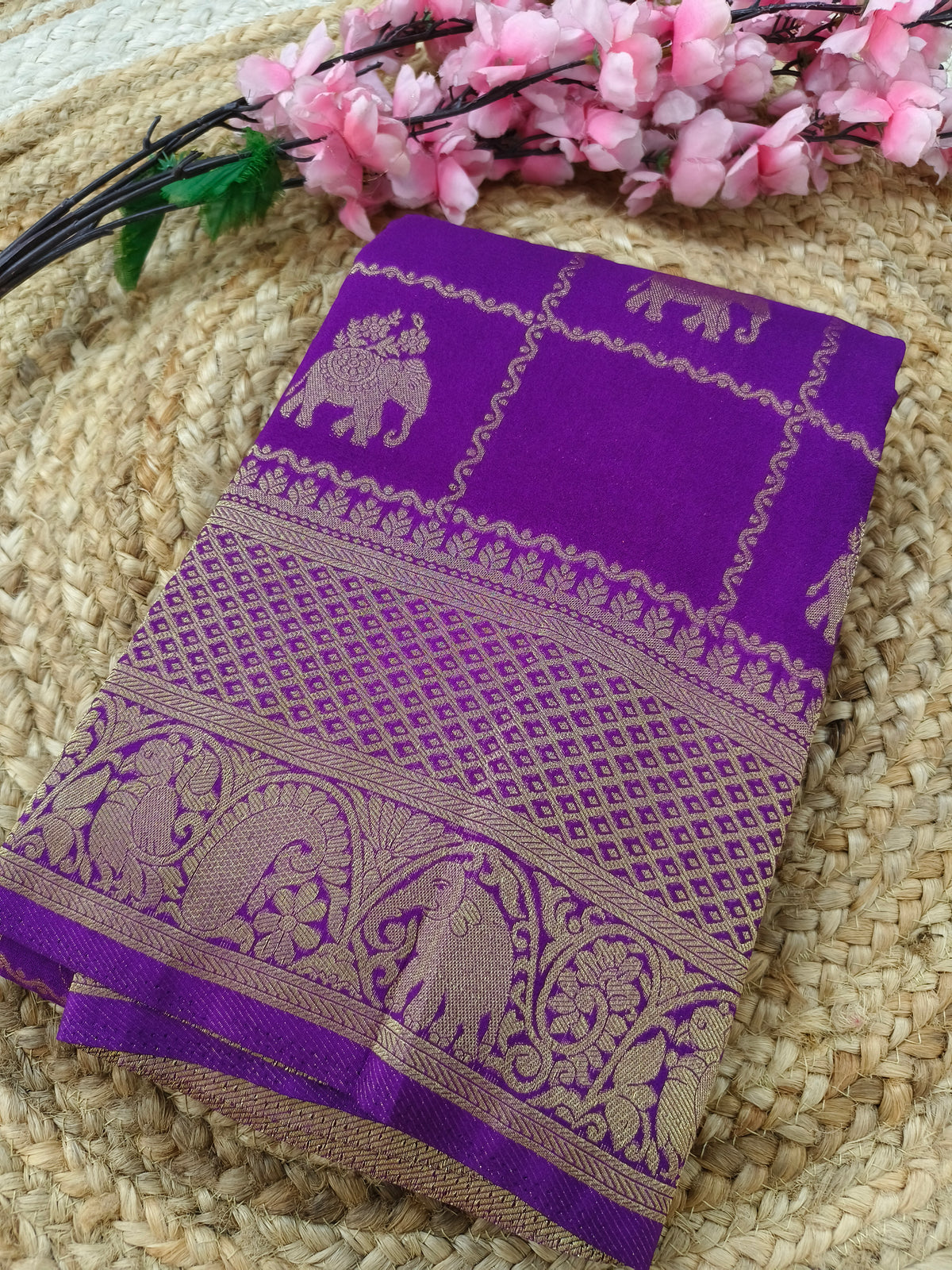Megentha Pink Georgette silk saree