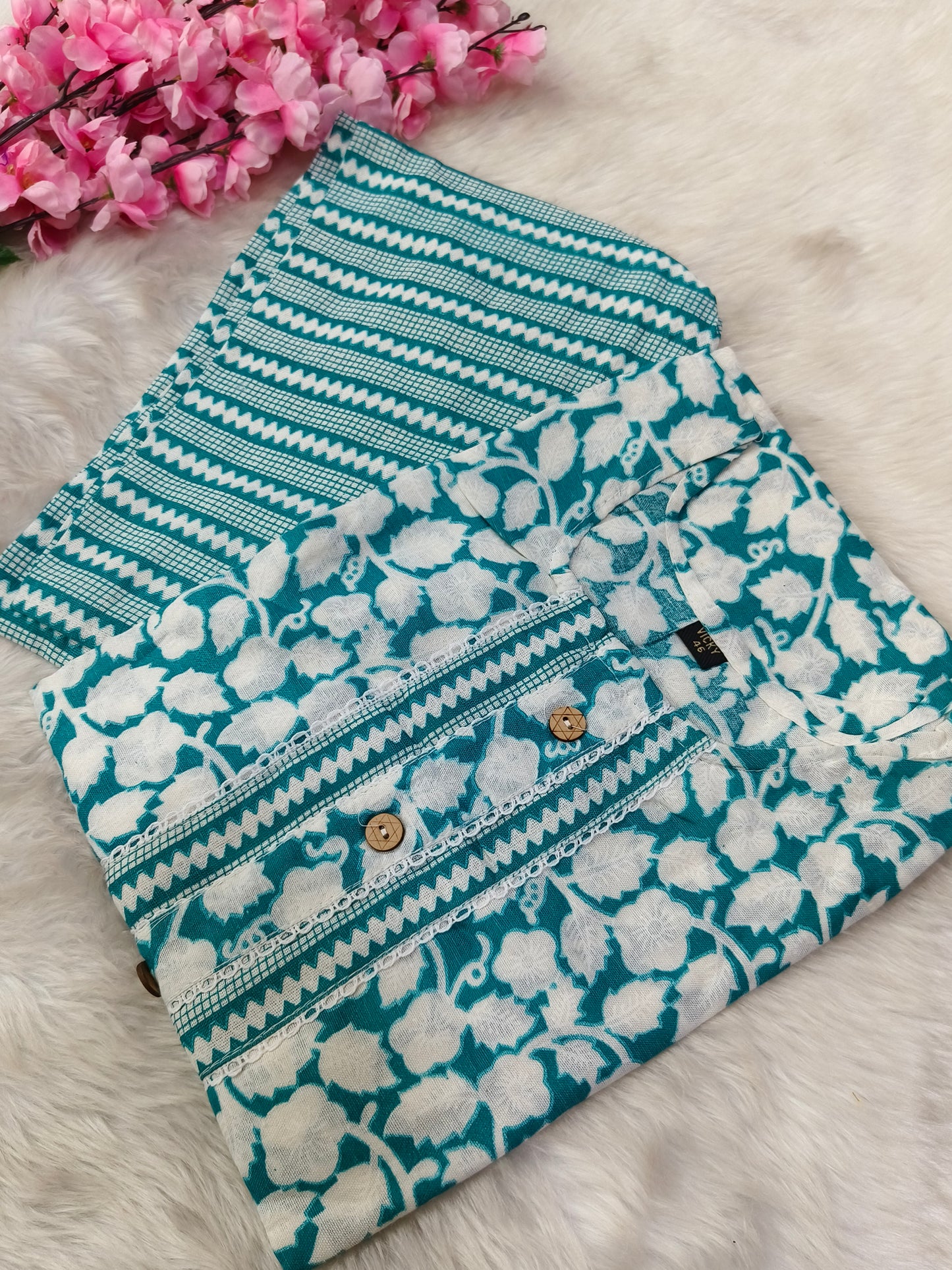 Light Blue Cotton Top & Bottom set