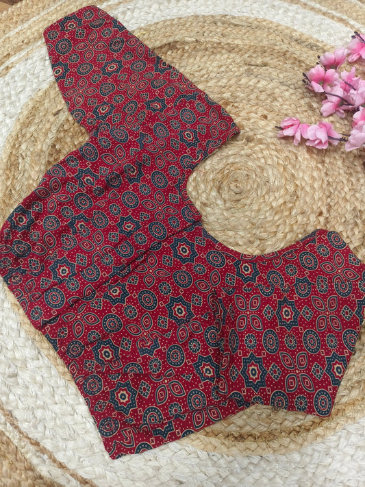 Kalamkari Cotton Stretchable Blouse