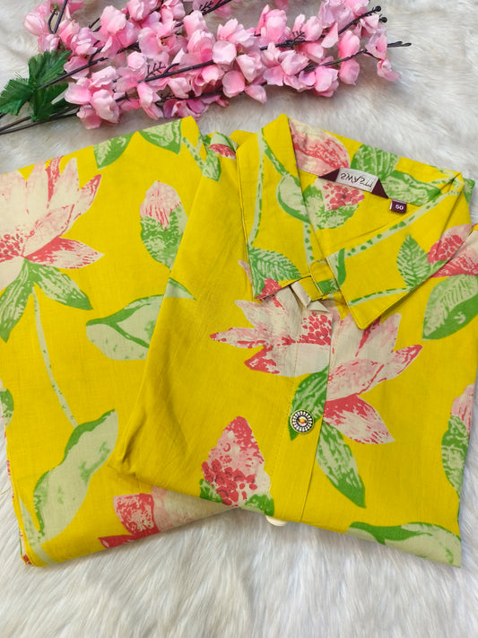 Yellow  cotton cord sets