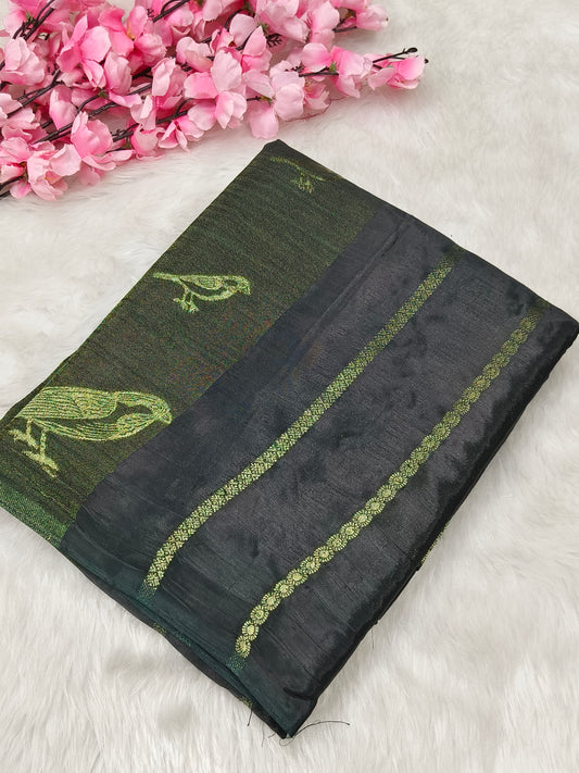 Green Premium viscous silk saree