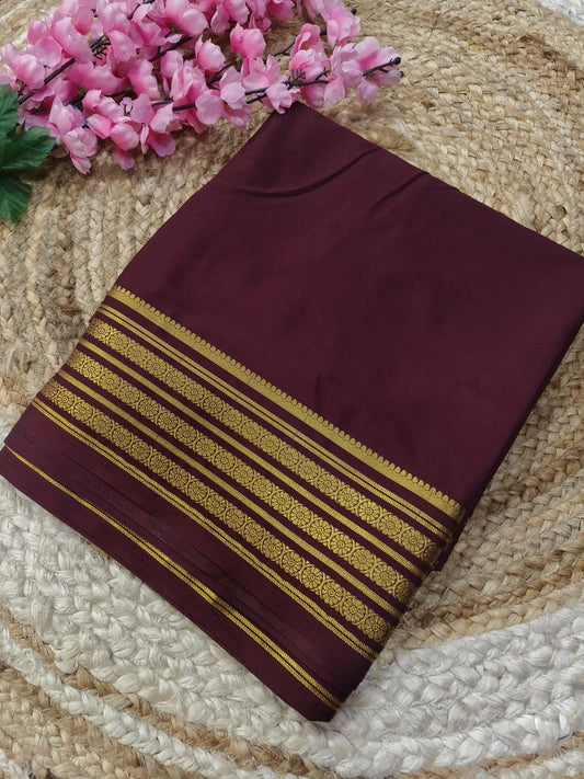 Brown semi Mysore crepe silk saree