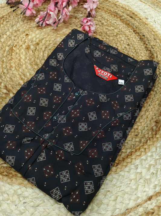 Black pure cotton Nighty