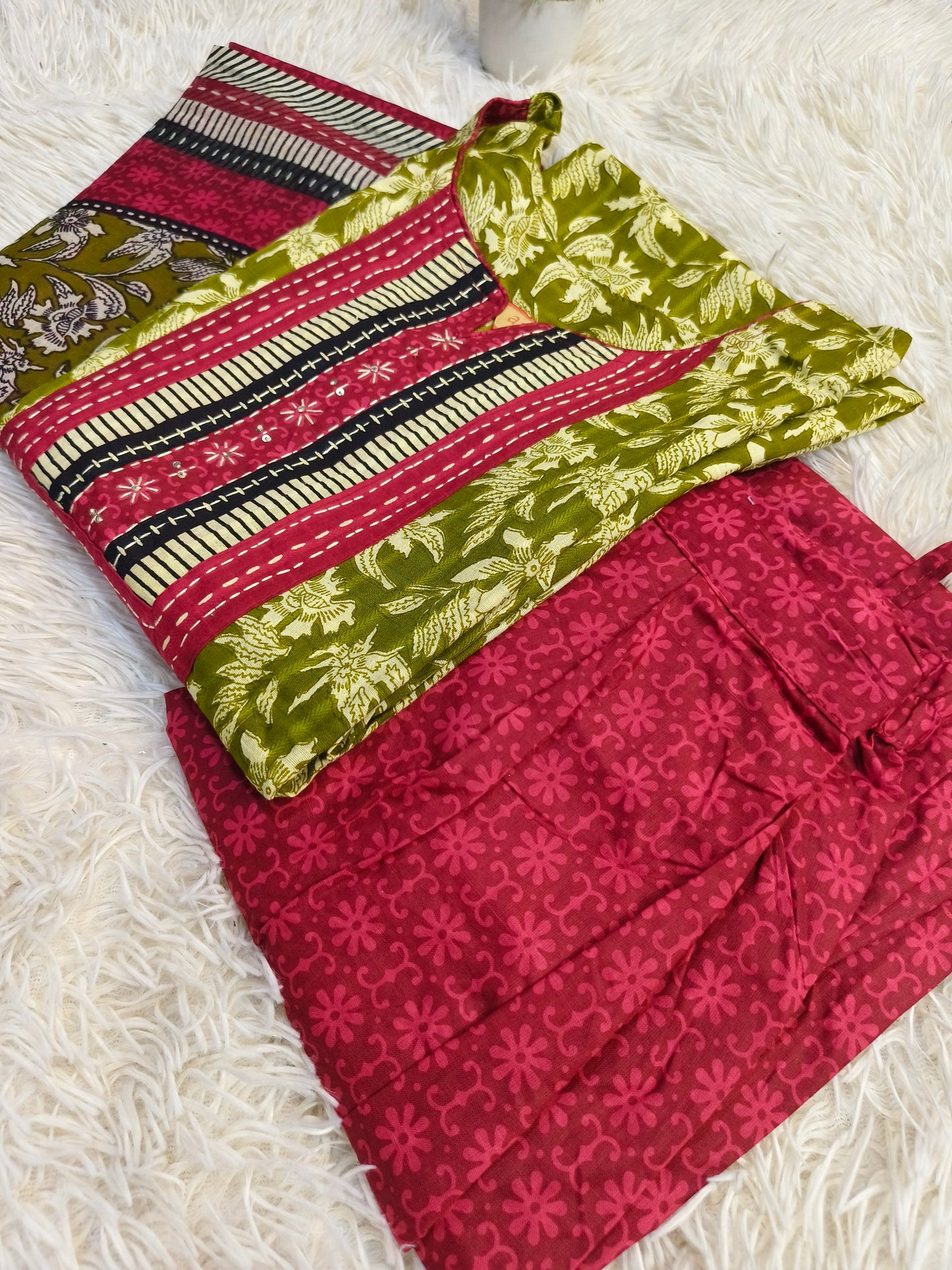 Green Aarvi Pure Cotton Suit