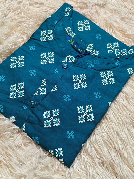 Blue Royan side cut kurti