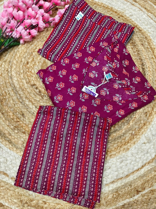 Mejentha Pink  Pure Cotton sets with duppata