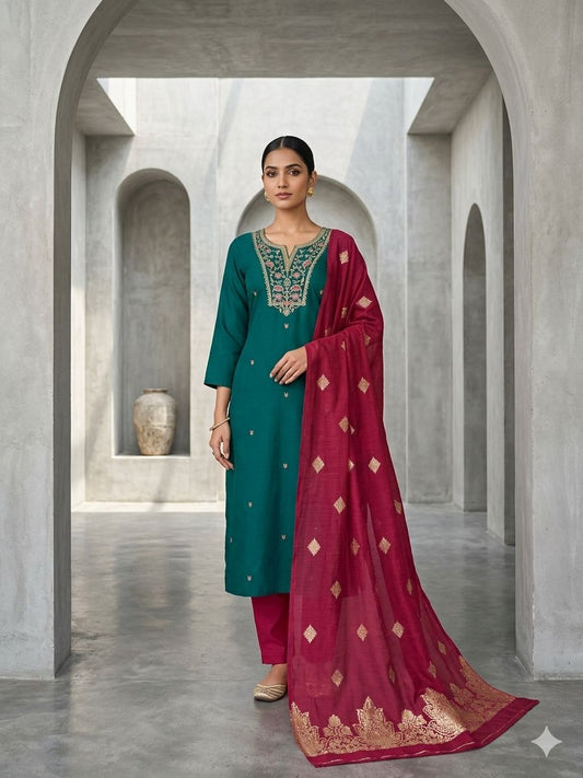 Rama Blue with Pink designer suit