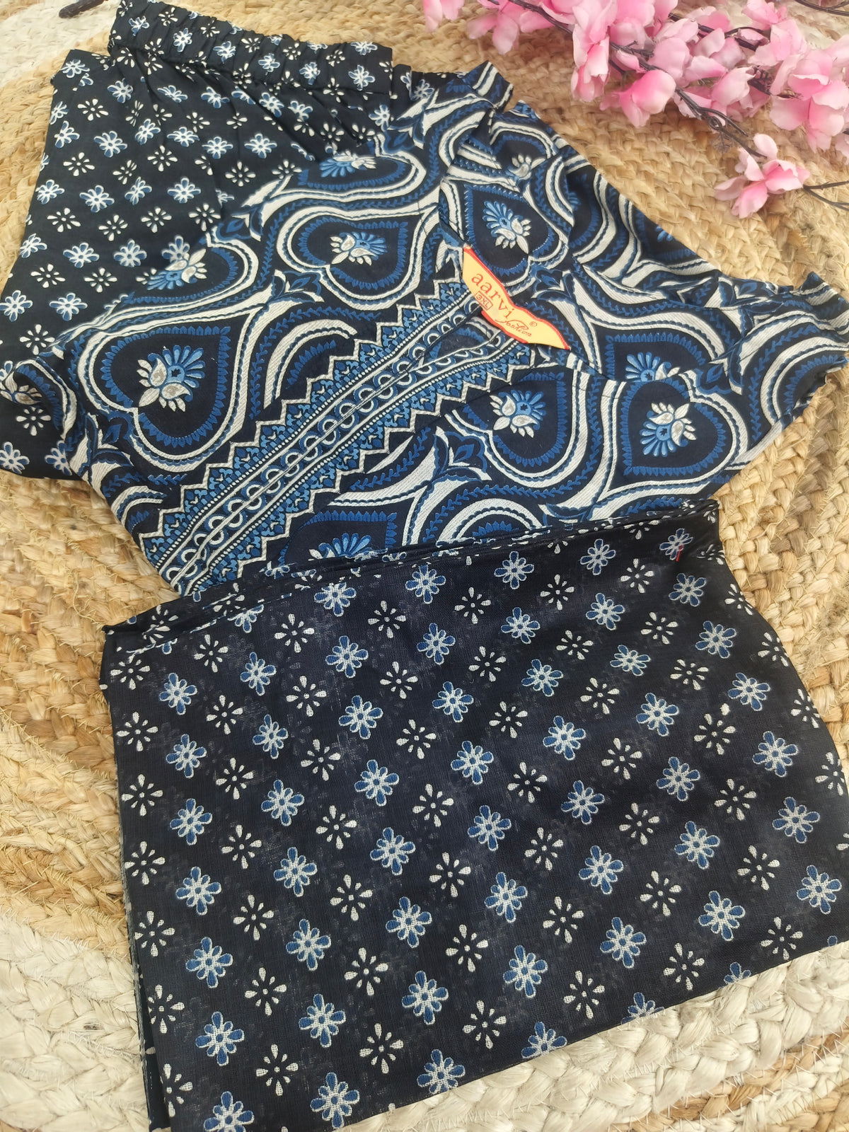 Indigo Blue Aarvi Pure Cotton Suit