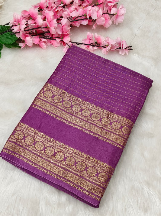 Rose pink Munga silk saree
