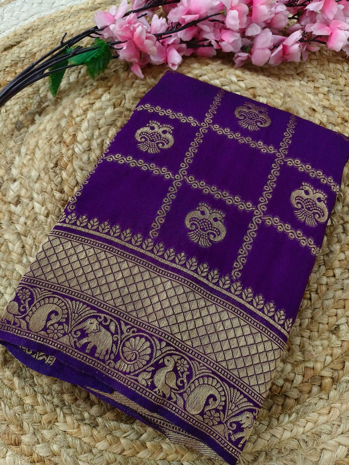 Purple Georgette silk saree