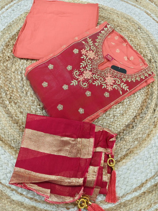 Peach Plus size salwar suites