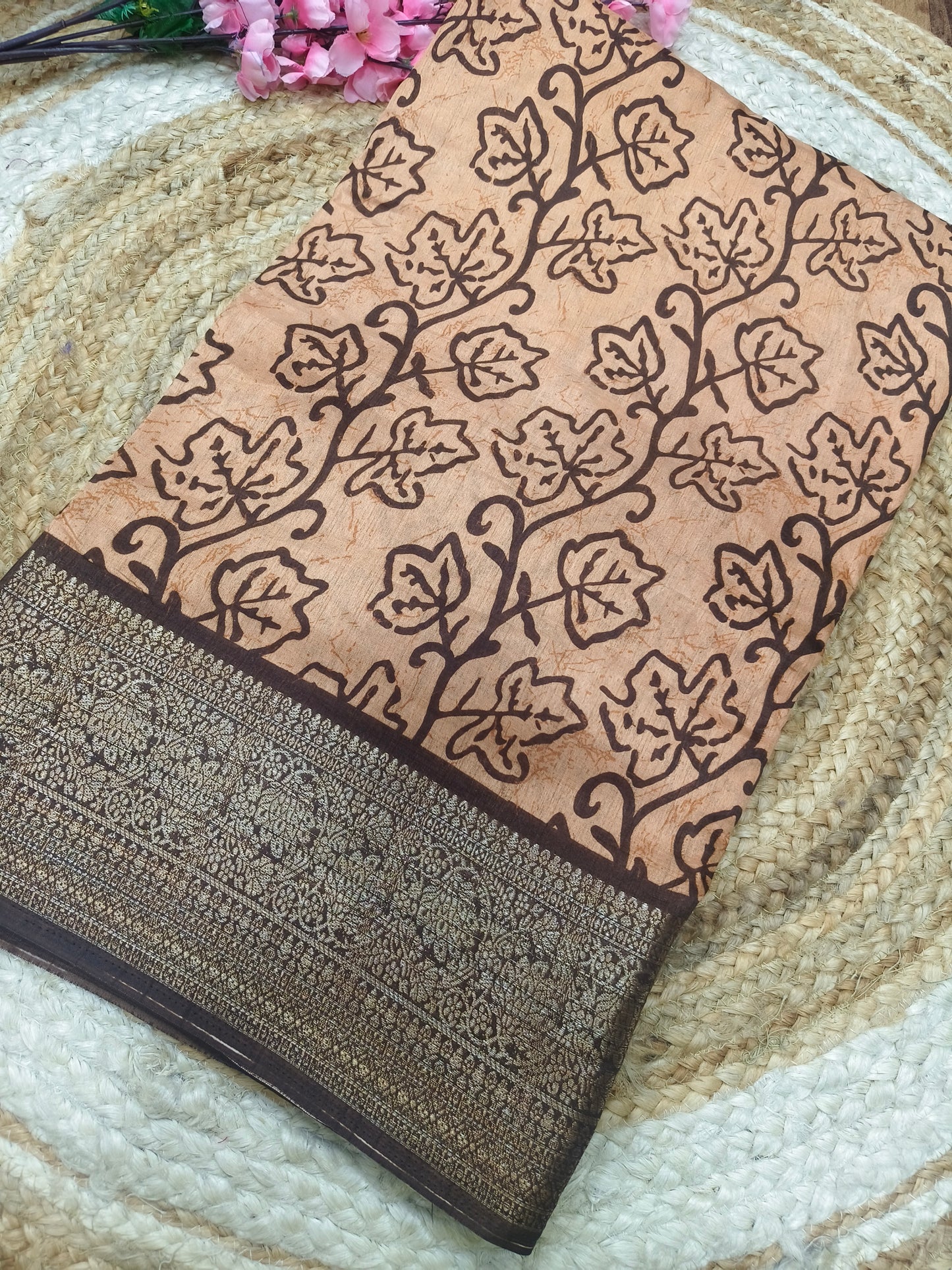 Peach  Binny silk saree