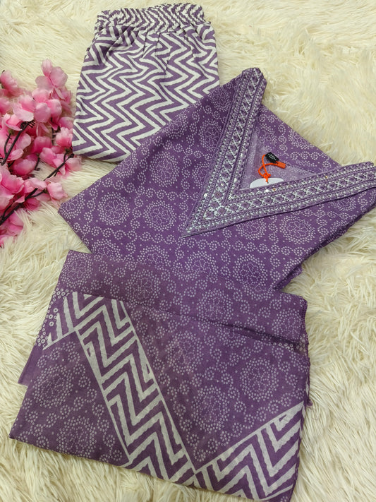 Lavender Cotton sets with duppata