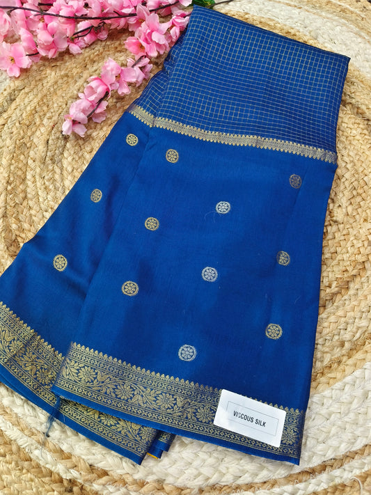 Peacock Blue viscous silk saree