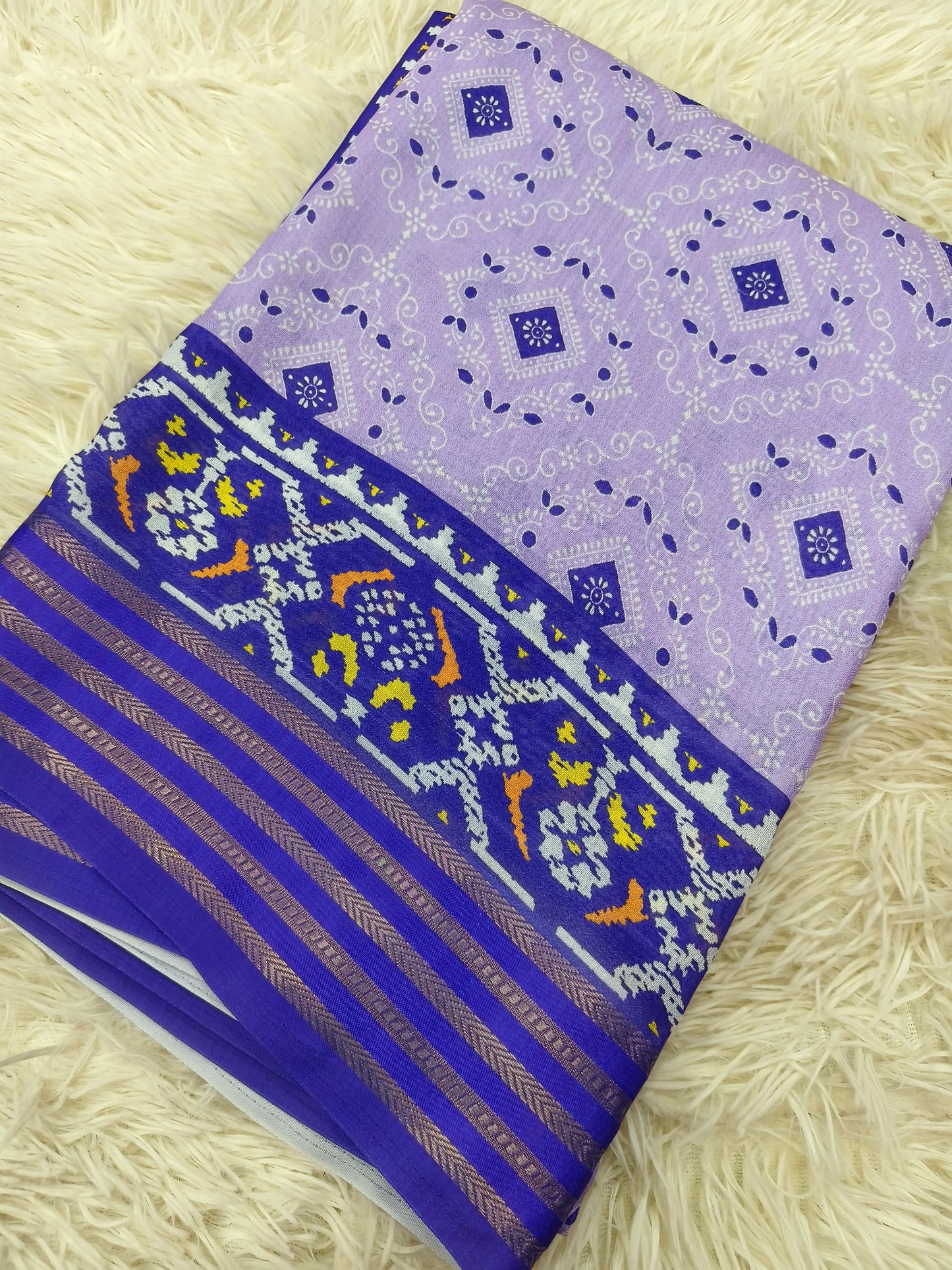 Purple  Georgette  Saree