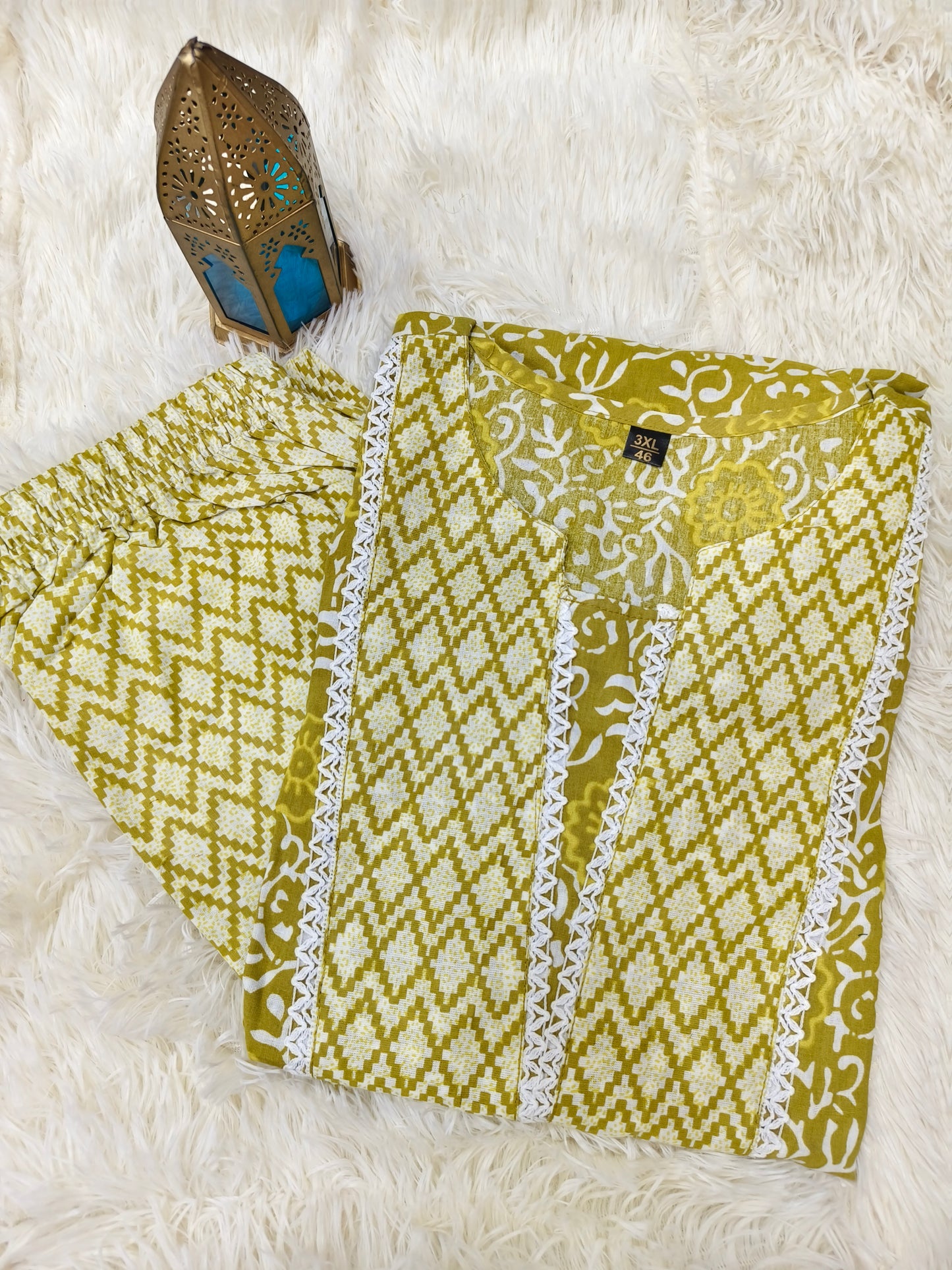 Green Cotton Top & Bottom set