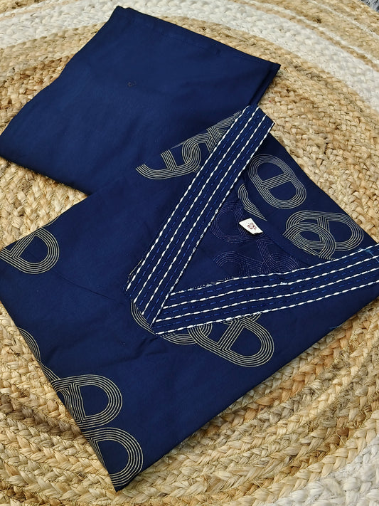 Blue pure cotton cord set