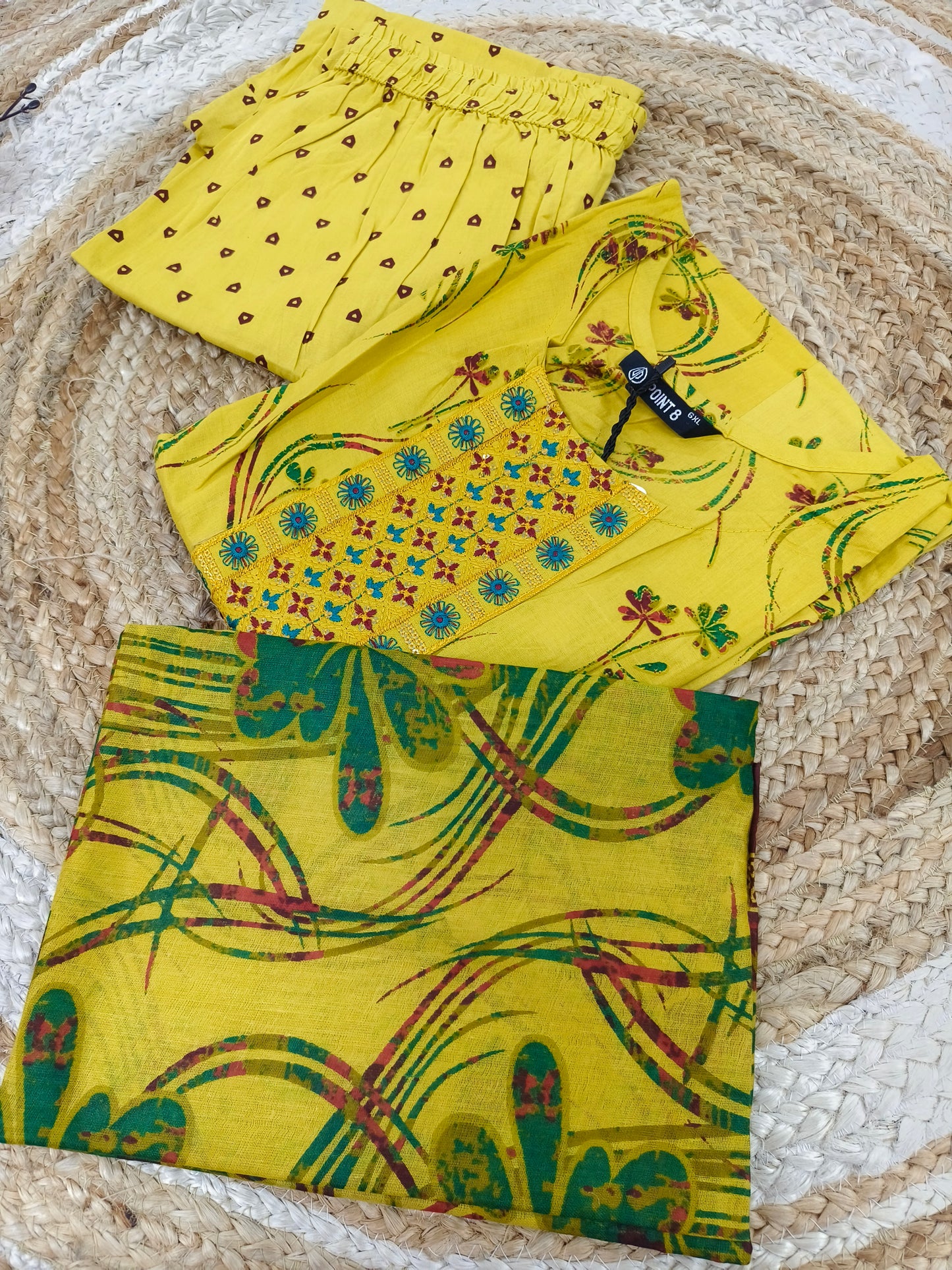 Yellow Pure cotton Anarkali suit