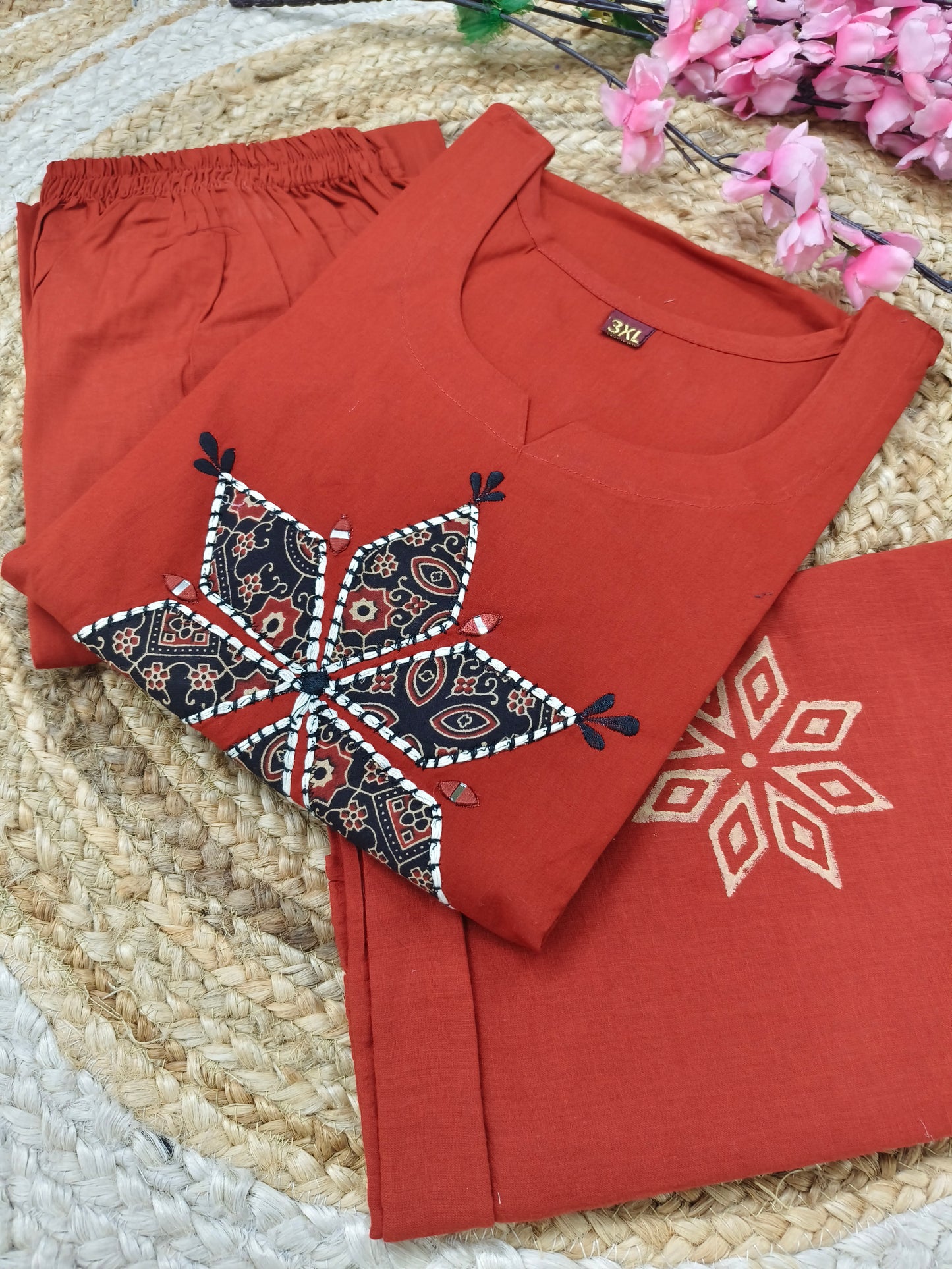 Orange Cotton salwar suit