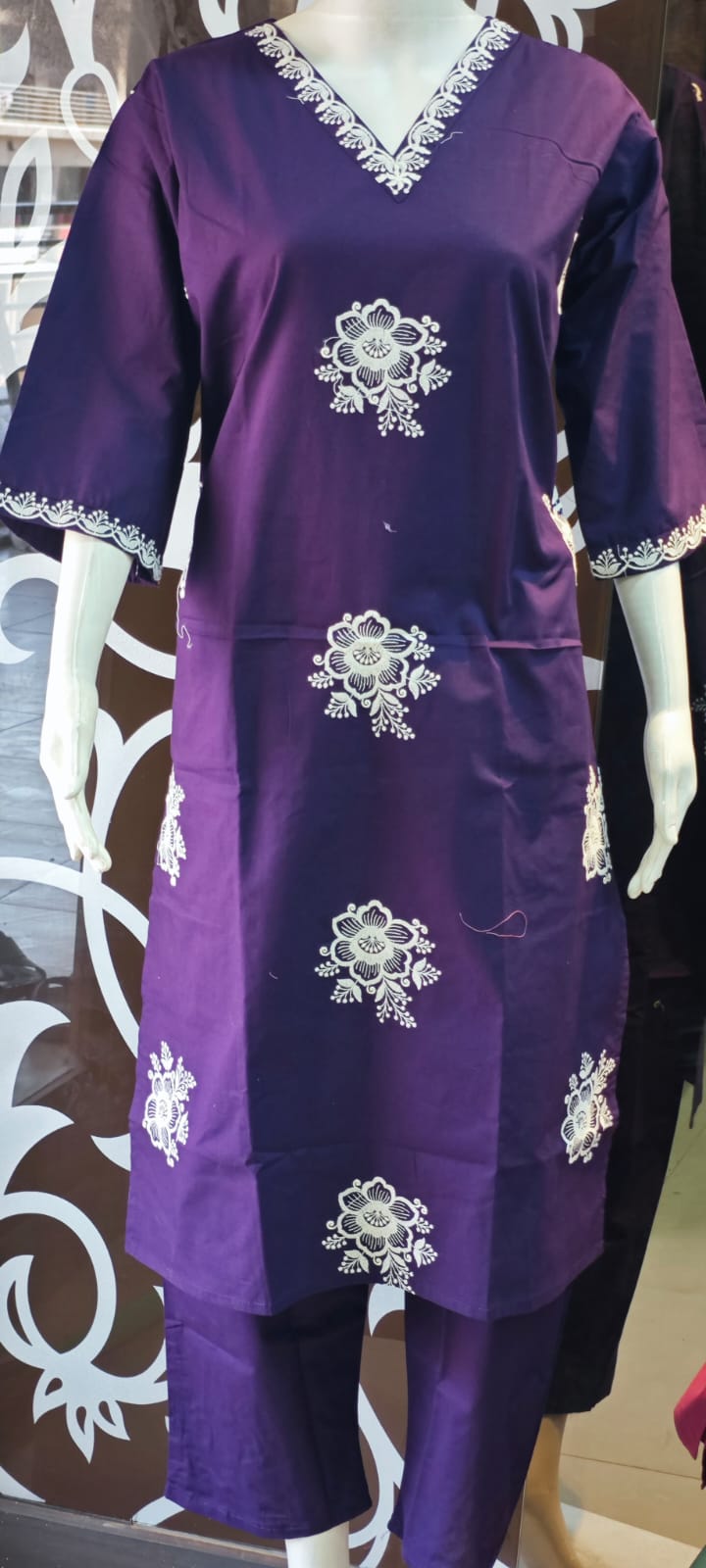 Purple pure cotton two piece sets