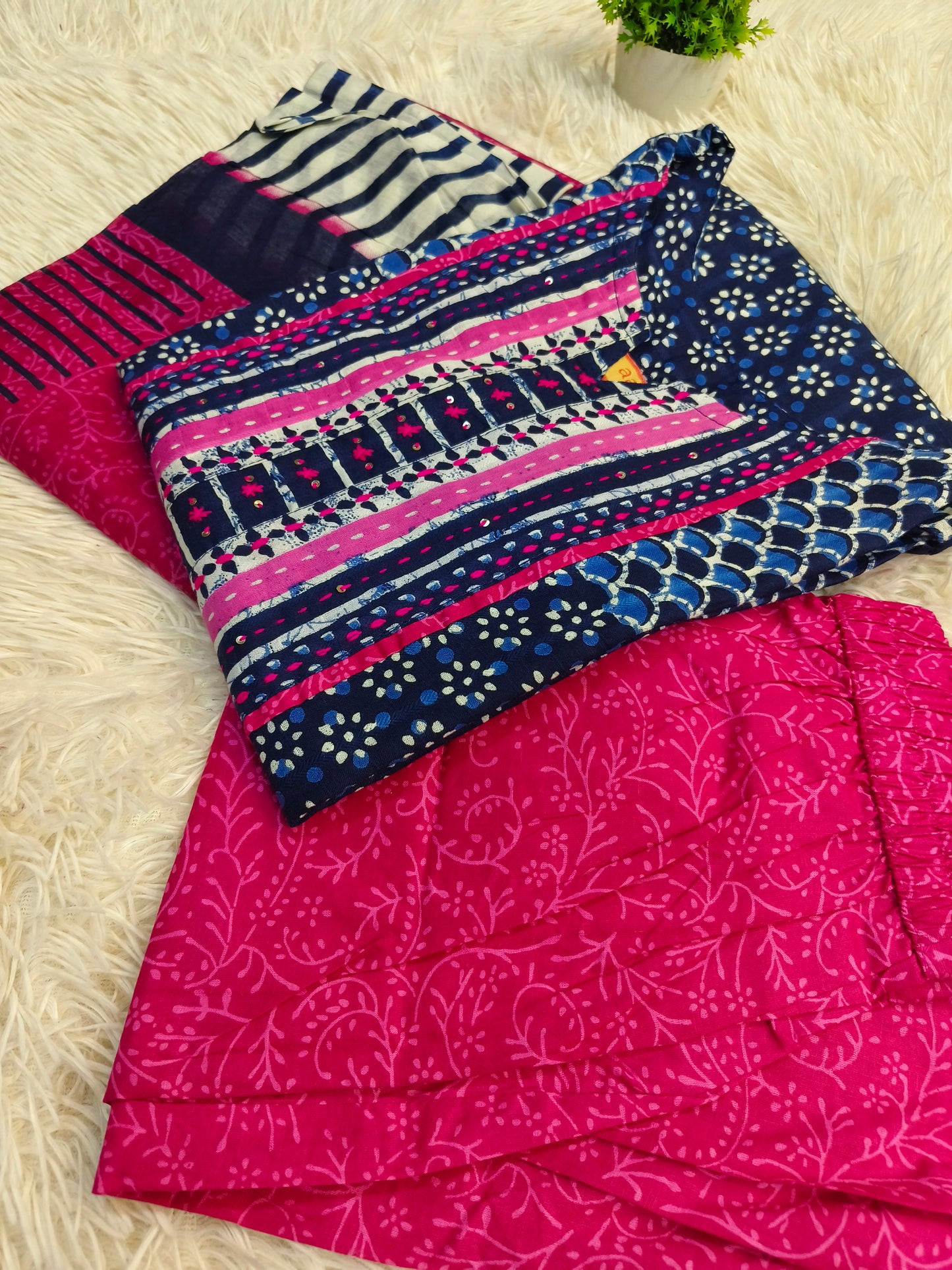 Blue Aarvi Pure Cotton Suit